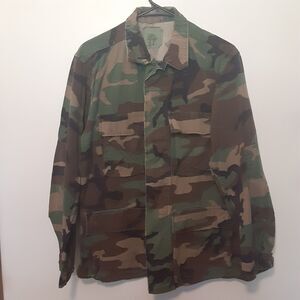 Vtg Military Combat Woodland Camo Jacket Size Small Regular 8415-01-184-1324